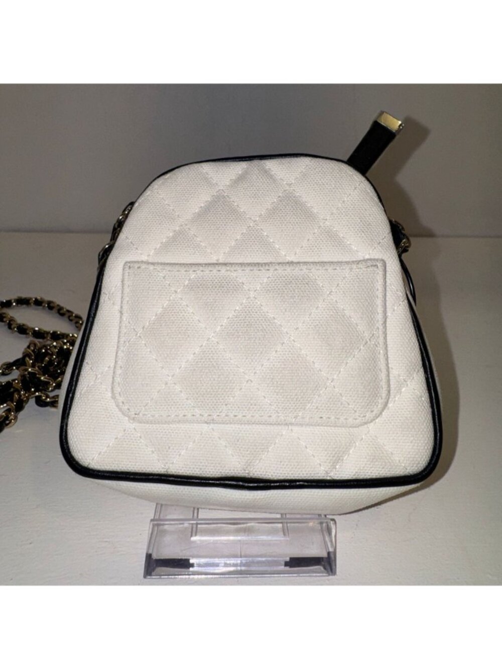 Chanel White Canvas Calfskin Tennis Racket Mini Bag - Picture 2 of 3